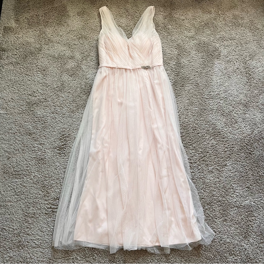 Alexia Designs Champagne Tulle Formal Bridesmaid Prom Dress